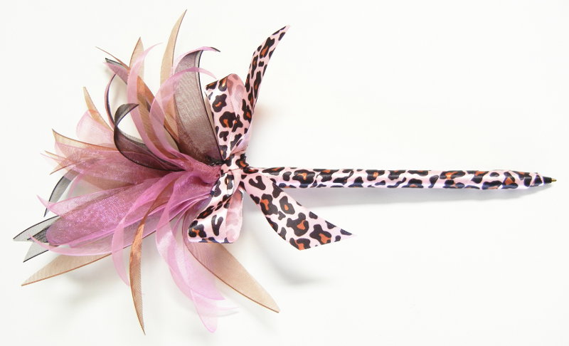 Pink Leopard Party Ribbon Pen